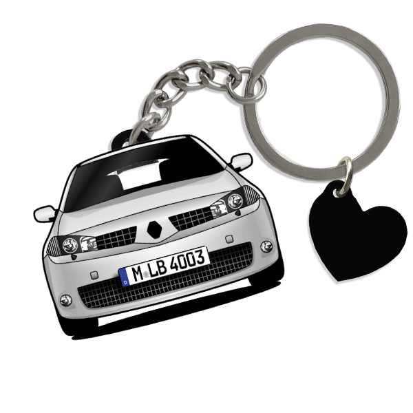 Megane (3-Türer) Schlüsselanhänger in Form deines Autos u. Kennzeichen