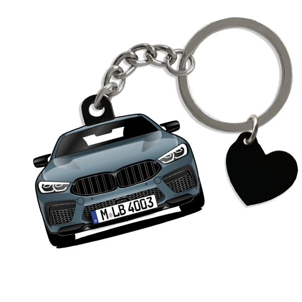 M8 Gran Coupe Schlüsselanhänger in Form deines Autos u. Kennzeichen