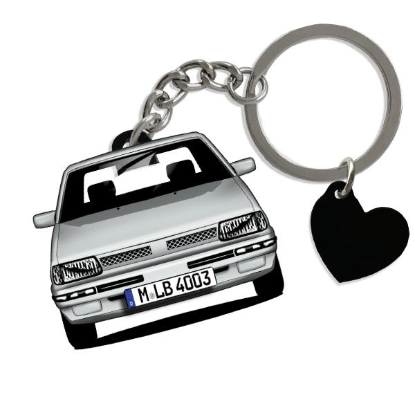 Justy (5-Türer) Schlüsselanhänger in Form deines Autos u. Kennzeichen
