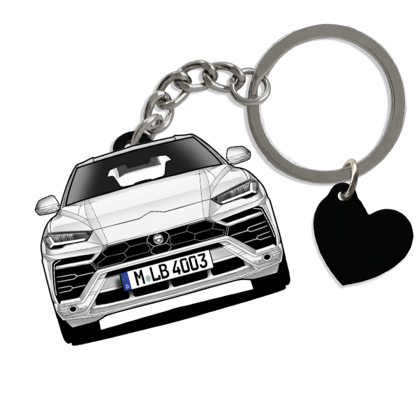 Urus Schlüsselanhänger in Form deines Autos u. Kennzeichen