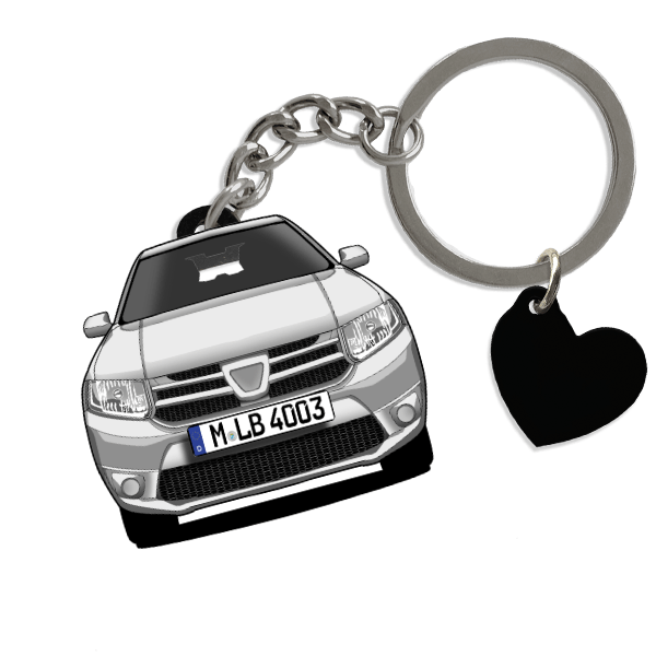 Sandero Schlüsselanhänger in Form deines Autos u. Kennzeichen