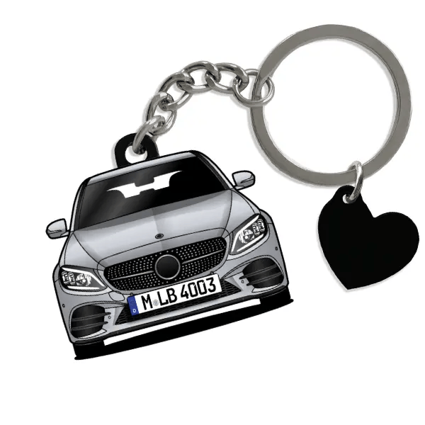 C 300 Schlüsselanhänger in Form deines Autos u. Kennzeichen