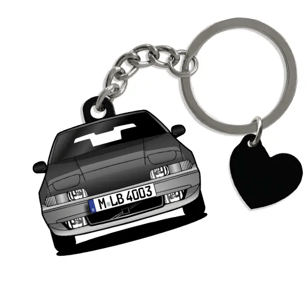 480 (3-Türer) Schlüsselanhänger in Form deines Autos u. Kennzeichen