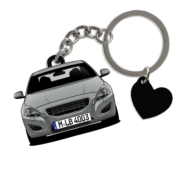 V60 Schlüsselanhänger in Form deines Autos u. Kennzeichen