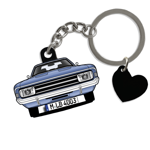 Rekord Coupe Schlüsselanhänger in Form deines Autos u. Kennzeichen