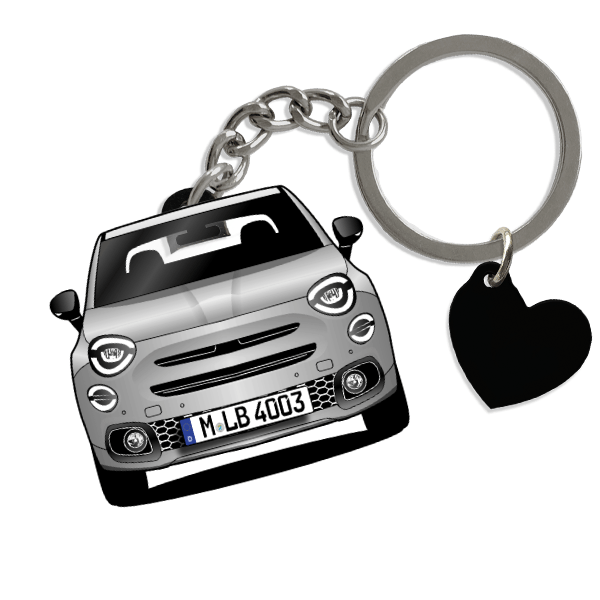 500 X Sport Schlüsselanhänger in Form deines Autos u. Kennzeichen