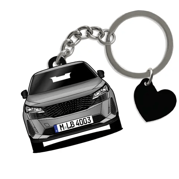 3008 Schlüsselanhänger in Form deines Autos u. Kennzeichen