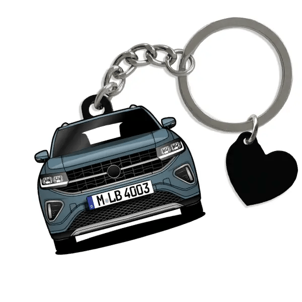 T-Cross Schlüsselanhänger in Form deines Autos u. Kennzeichen