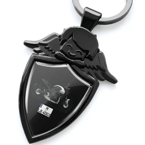 Trident 660 Schlüsselanhänger Schutzengel mit Motorrad !