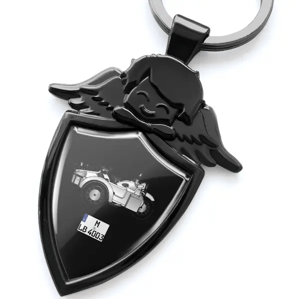 K750 mit Beiwagen Schlüsselanhänger Schutzengel mit Motorrad !