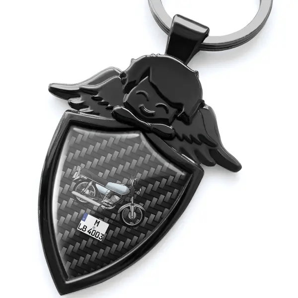 RS-100T Schlüsselanhänger Schutzengel mit Motorrad !
