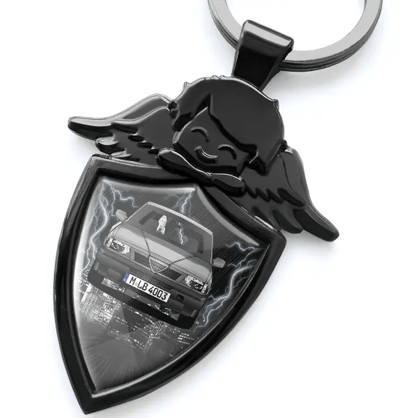 33 (5-Türer) Schlüsselanhänger Schutzengel mit Auto !