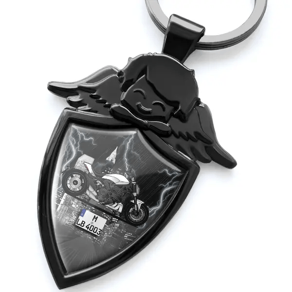 XDiavel Schlüsselanhänger Schutzengel mit Motorrad !