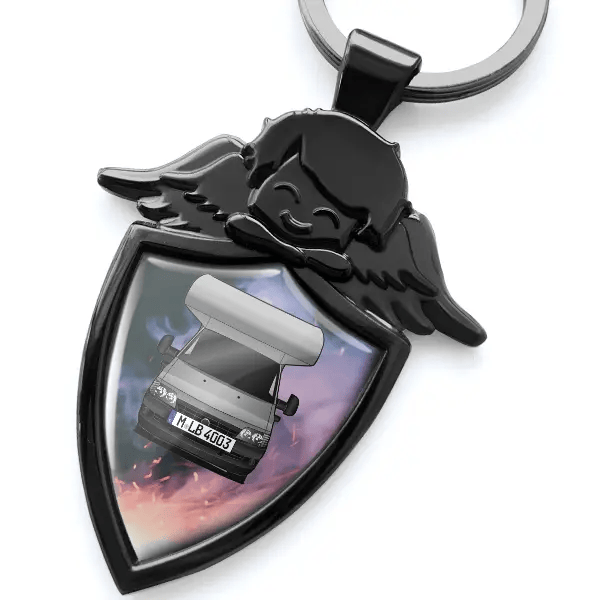 Roller Team Schlüsselanhänger Schutzengel mit Wohnwagen !