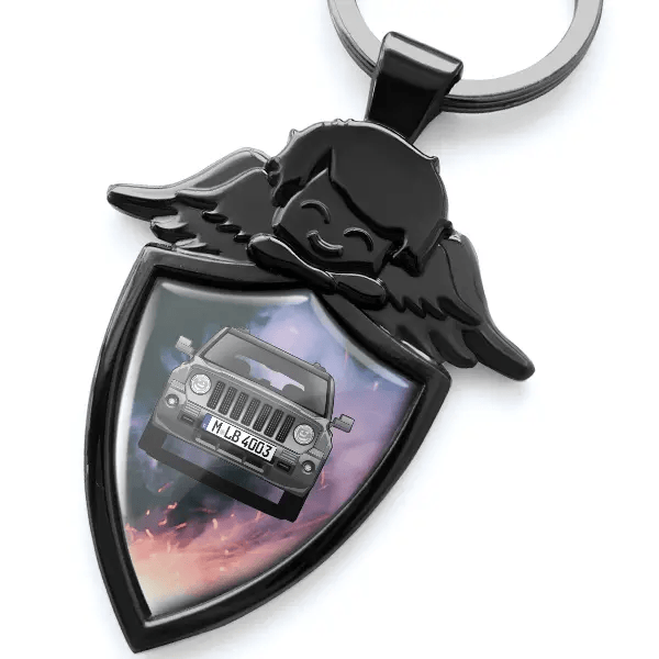 Patriot Schlüsselanhänger Schutzengel mit Auto !