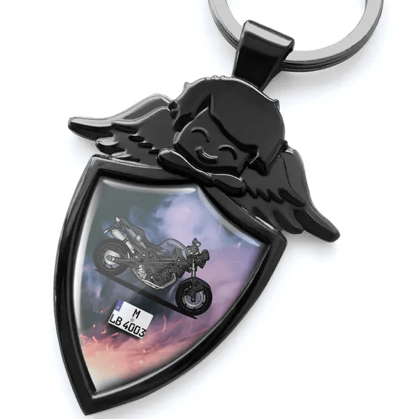 F 800 R Schlüsselanhänger Schutzengel mit Motorrad !