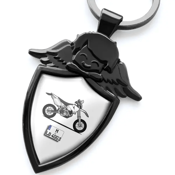 525 EXC Schlüsselanhänger Schutzengel mit Motorrad !
