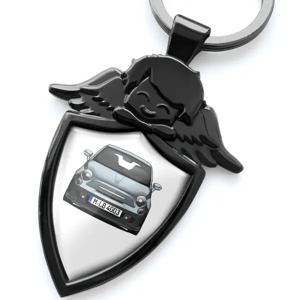 500 Abarth Schlüsselanhänger Schutzengel mit Auto !