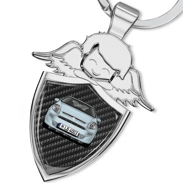 Punto Evo Schlüsselanhänger Schutzengel mit Auto !
