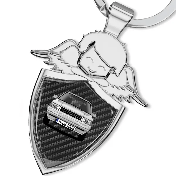 340 (5-Türer) Schlüsselanhänger Schutzengel mit Auto !