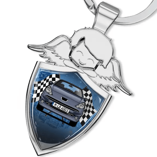 1007 Schlüsselanhänger Schutzengel mit Auto !