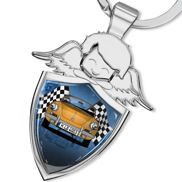 356 C Roadster Schlüsselanhänger Schutzengel mit Auto !