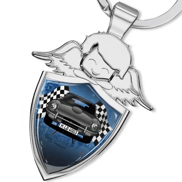 E-Type Schlüsselanhänger Schutzengel mit Auto !