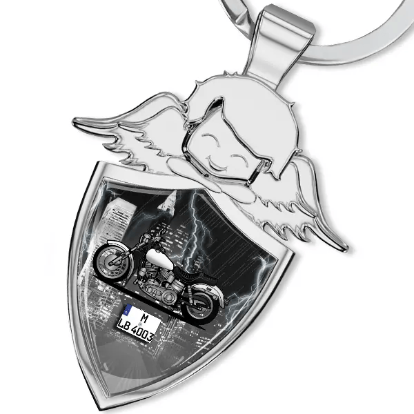 Fat Boy Schlüsselanhänger Schutzengel mit Motorrad !
