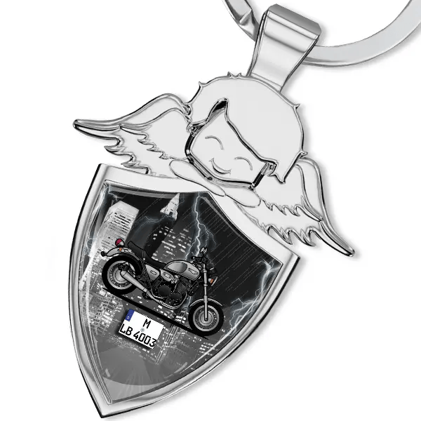 Thunderbird Legend TT Schlüsselanhänger Schutzengel mit Motorrad !