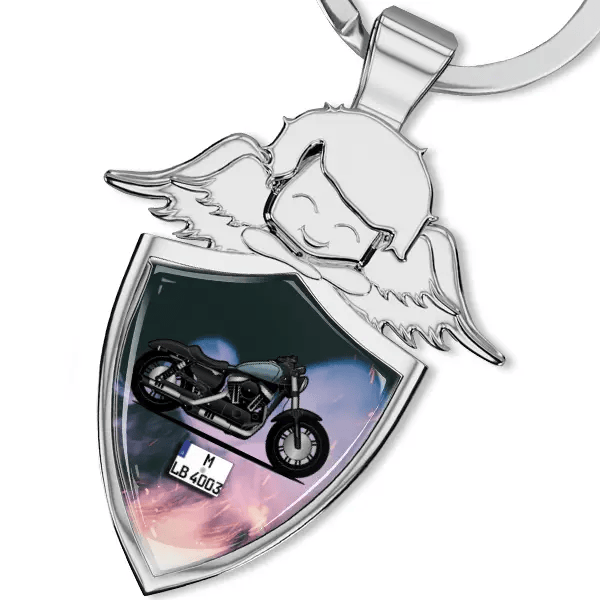 Forty-Eight Schlüsselanhänger Schutzengel mit Motorrad !