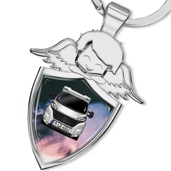 Sky TI 650 MEG Platinum Selection Schlüsselanhänger Schutzengel mit Wohnwagen !