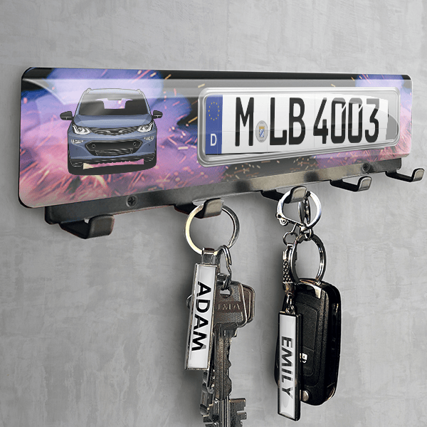 Ampera-e Schlüsselbrett personalisiert mit deinem Auto u. Kennzeichen!