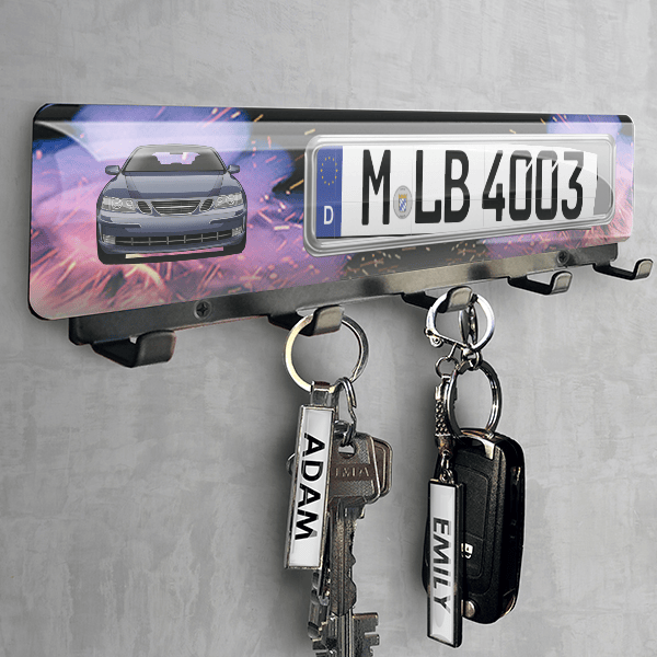 9-3 Cabriolet Schlüsselbrett personalisiert mit deinem Auto u. Kennzeichen!