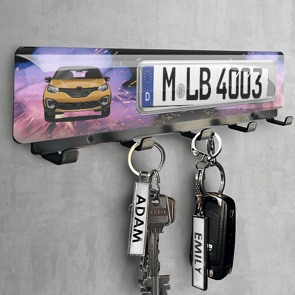 Captur Schlüsselbrett personalisiert mit deinem Auto u. Kennzeichen!