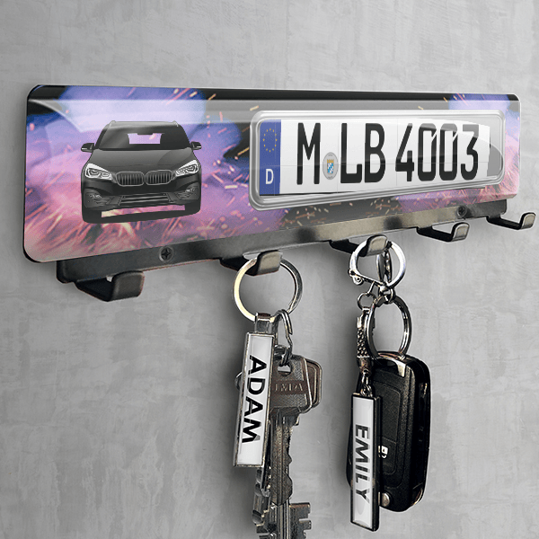 2er Reihe Active Tourer Schlüsselbrett personalisiert mit deinem Auto u. Kennzeichen!