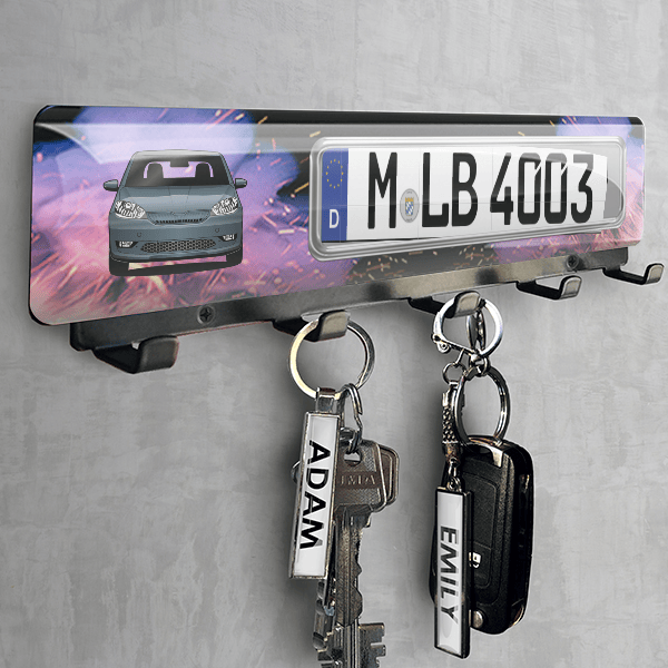 Citigo-e Schlüsselbrett personalisiert mit deinem Auto u. Kennzeichen!