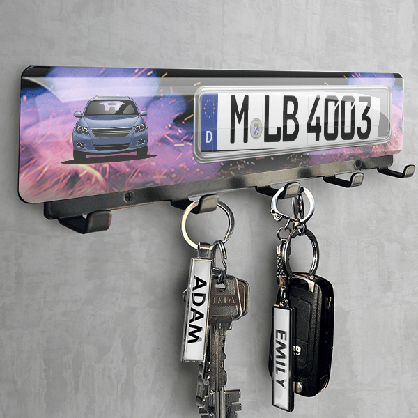 Tiguan Schlüsselbrett personalisiert mit deinem Auto u. Kennzeichen!