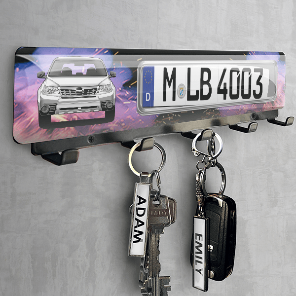 Forester Schlüsselbrett personalisiert mit deinem Auto u. Kennzeichen!