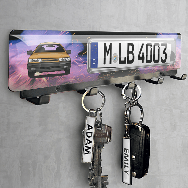 Scorpio (5-Türer) Schlüsselbrett personalisiert mit deinem Auto u. Kennzeichen!