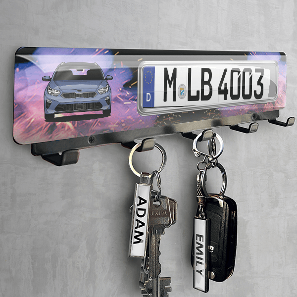 Seed SW Schlüsselbrett personalisiert mit deinem Auto u. Kennzeichen!