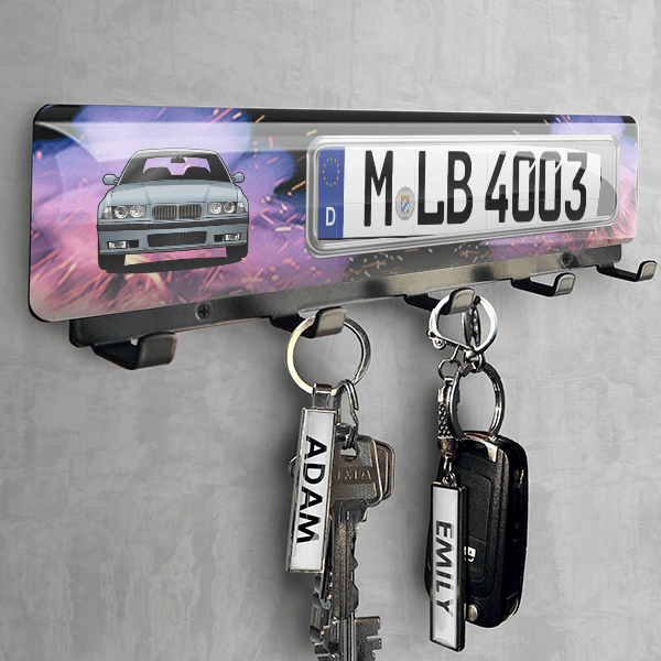 M3 Limousine Schlüsselbrett personalisiert mit deinem Auto u. Kennzeichen!