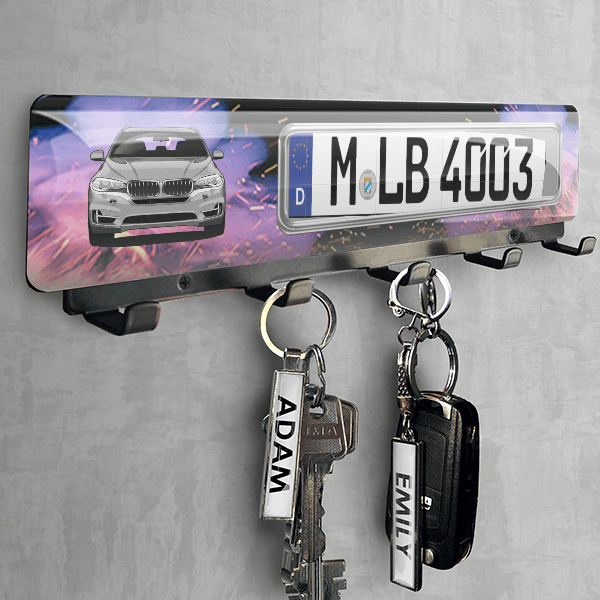 X5 Schlüsselbrett personalisiert mit deinem Auto u. Kennzeichen!