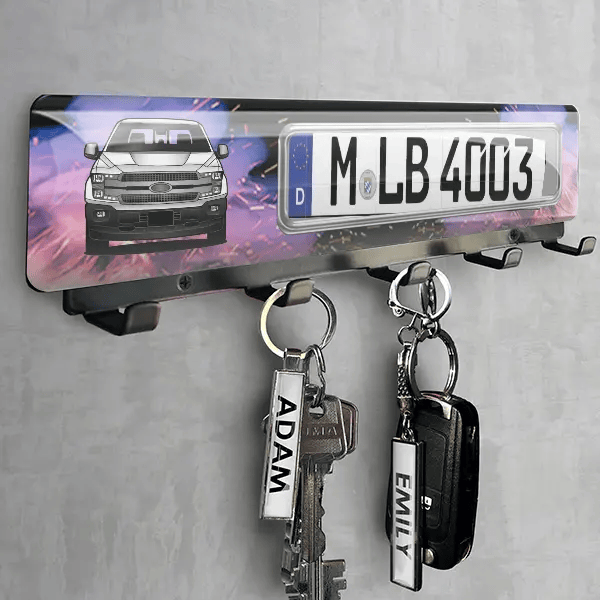 F-150 Super Crew Schlüsselbrett personalisiert mit deinem Auto u. Kennzeichen!