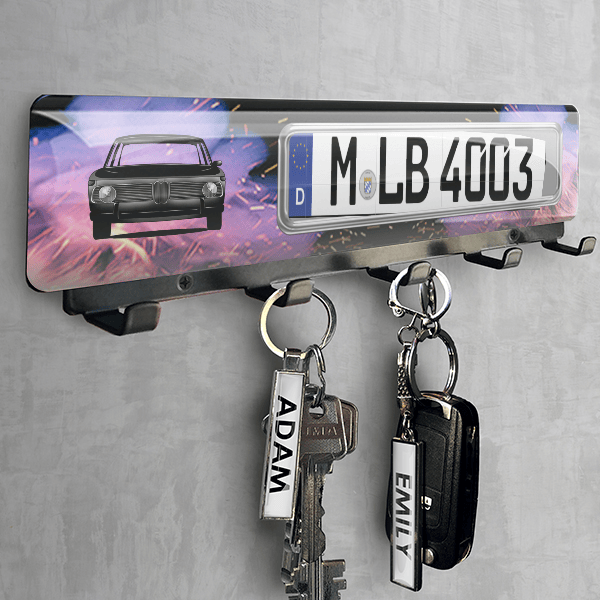 1800 Schlüsselbrett personalisiert mit deinem Auto u. Kennzeichen!