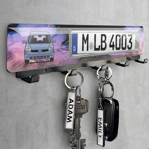 Kangoo Schlüsselbrett personalisiert mit deinem Auto u. Kennzeichen!
