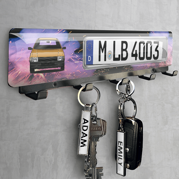 Uno Schlüsselbrett personalisiert mit deinem Auto u. Kennzeichen!