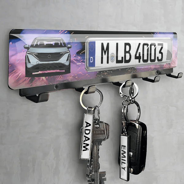 Ariya Schlüsselbrett personalisiert mit deinem Auto u. Kennzeichen!