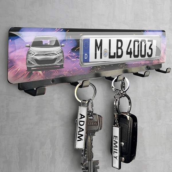 i10 Schlüsselbrett personalisiert mit deinem Auto u. Kennzeichen!