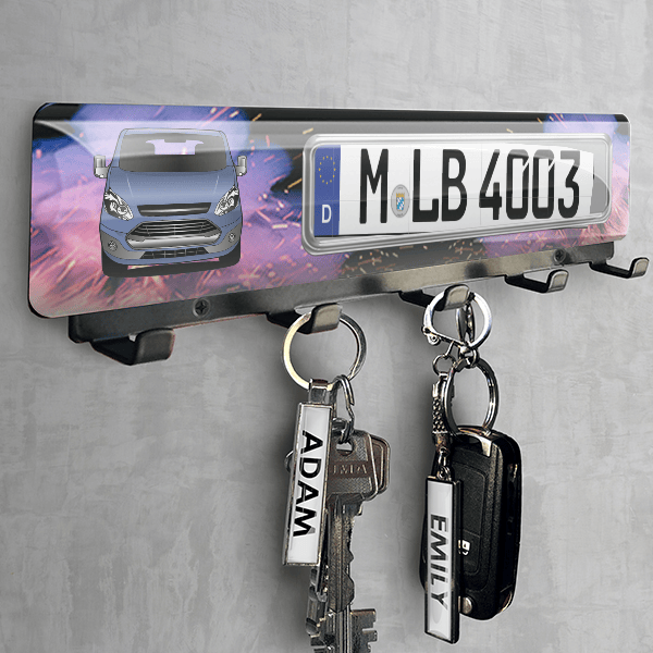 Tourneo Custom Schlüsselbrett personalisiert mit deinem Auto u. Kennzeichen!