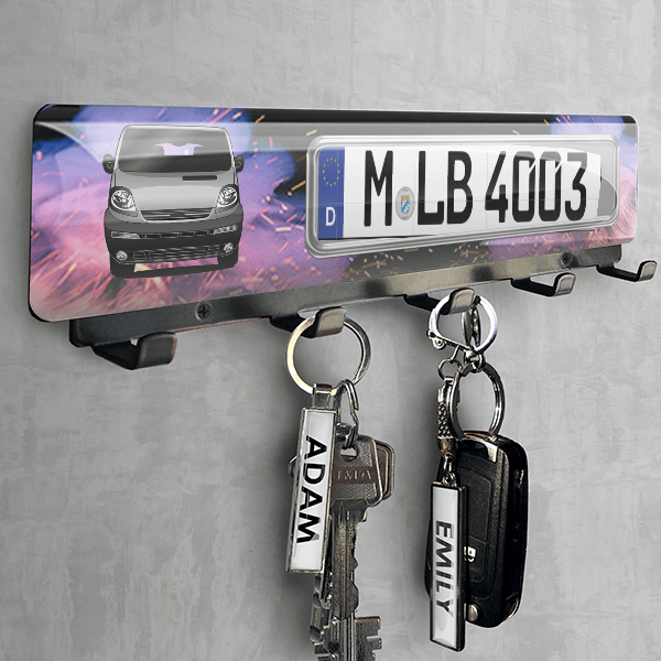 Vivaro Schlüsselbrett personalisiert mit deinem Auto u. Kennzeichen!